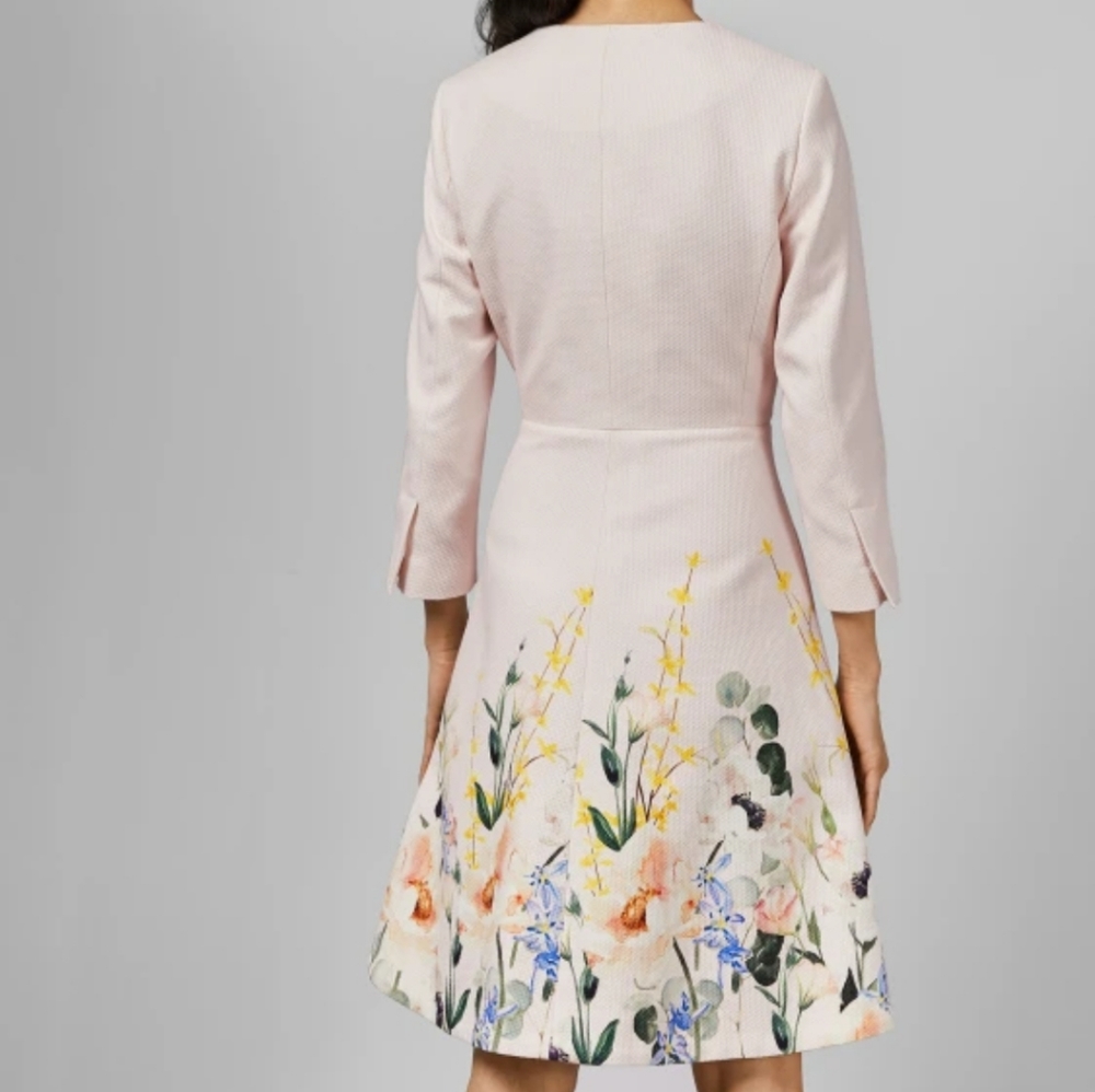 🍒NWT🍒 TED BAKER PALE PINK TEXTURED DRESS COAT - Picture 7 of 10